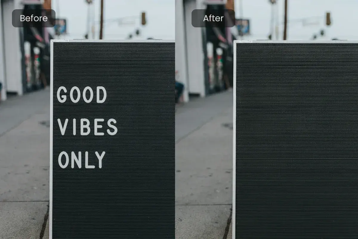 remove text from image